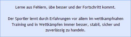 Lerne aus Fehlern, &uuml;be besser und der Fortschritt kommt. 
